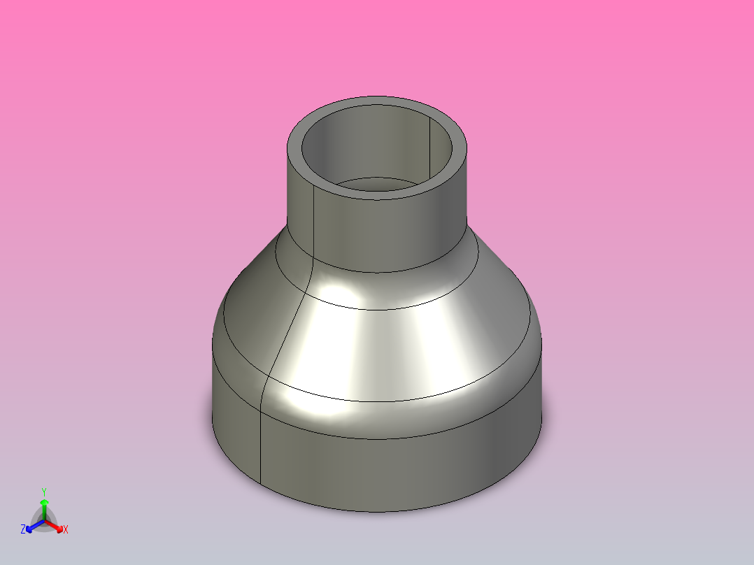 R(C) 大小头（同心）[3X1_1-2]正等轴测图