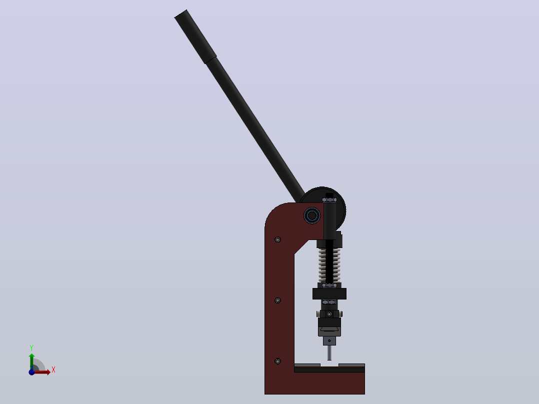solidworks中的冲床前视图