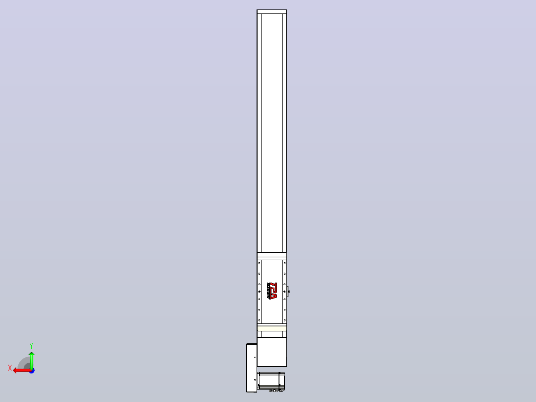 伺服电机集成皮带传动直线执行器TPA-OCB-140-256-L950-ML-P75-N3后视图