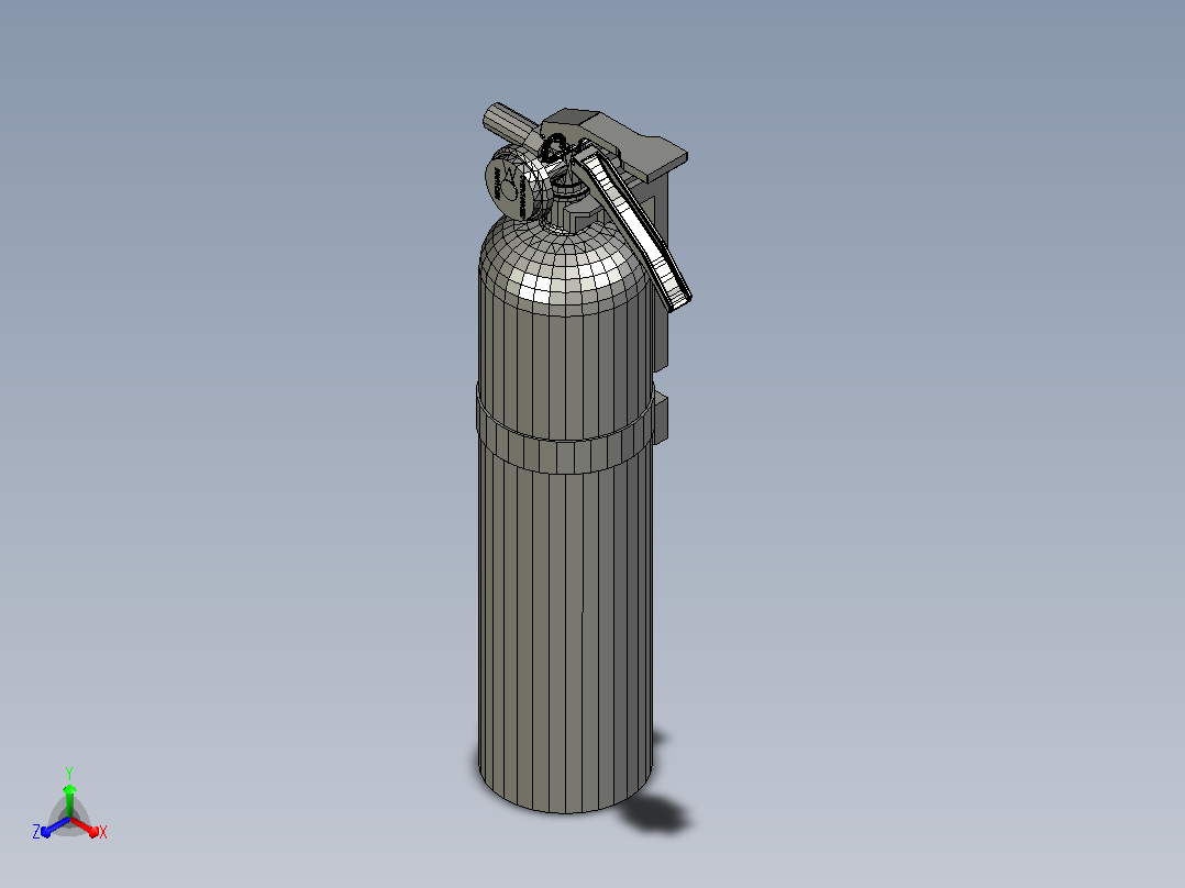 3磅红色灭火器主视图