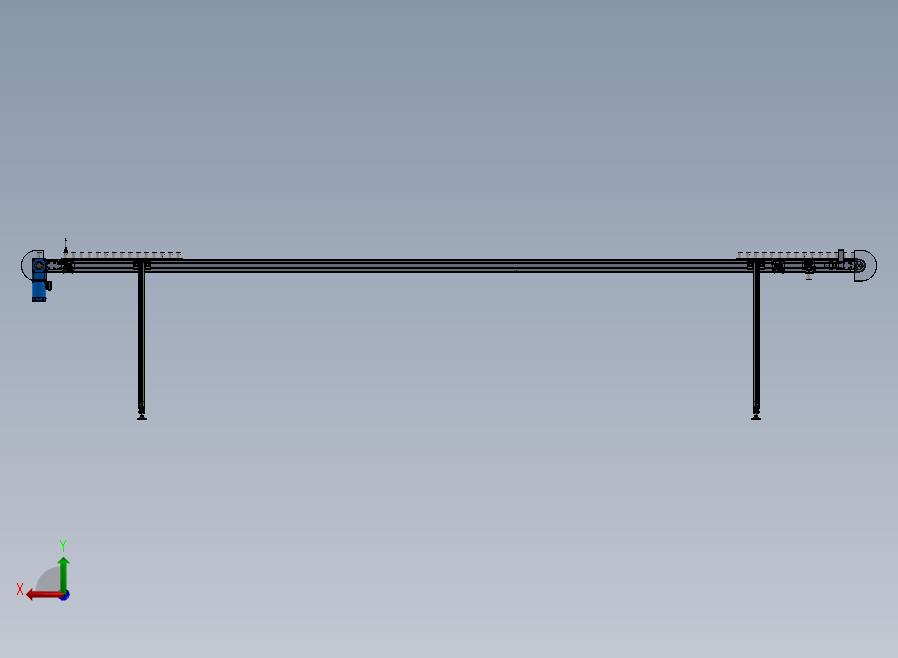 一条德国设备上的输送流水线后视图