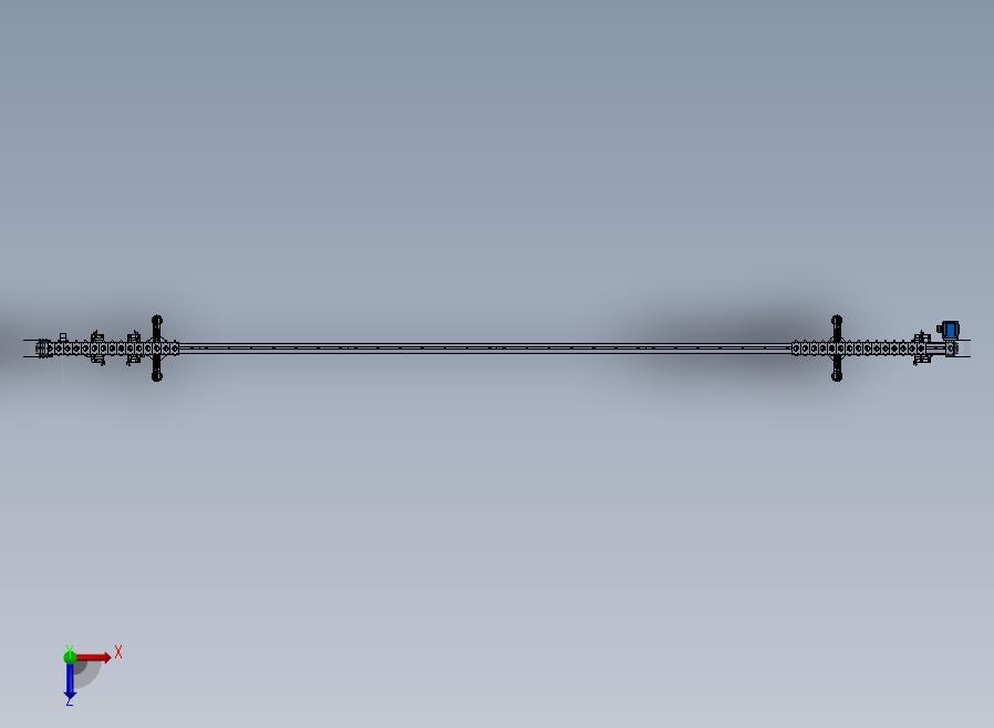 一条德国设备上的输送流水线俯视图