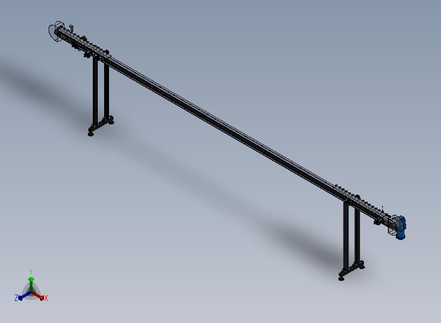 一条德国设备上的输送流水线正等轴测图