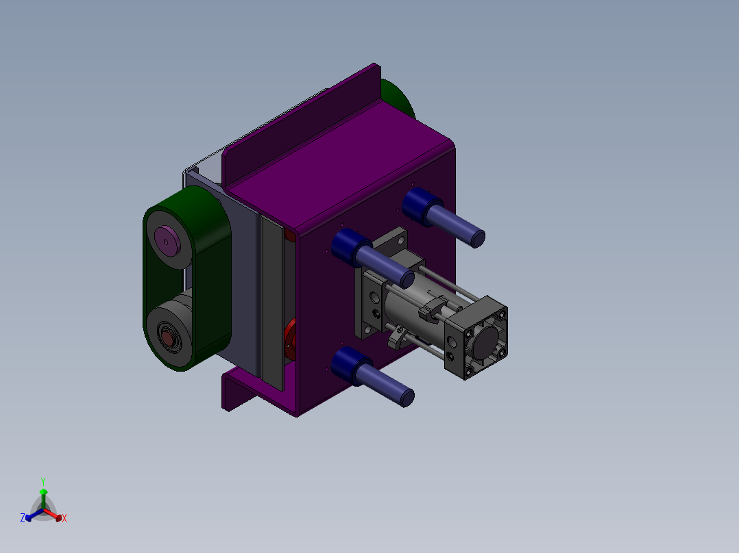 90°顶升移载机构sw16正等轴测图