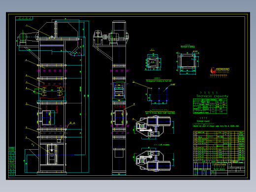 D250X25000斗式提升机总图