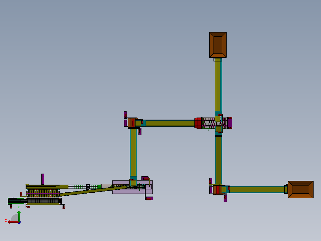砖头生产线设备机器后视图