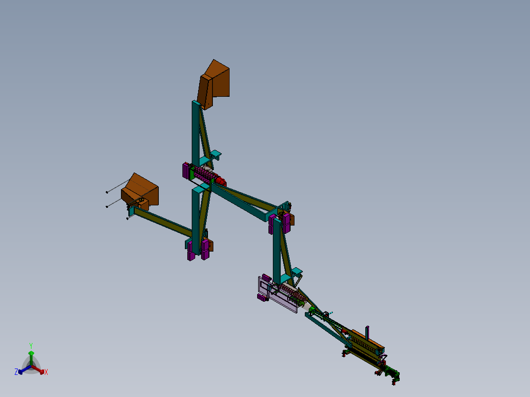砖头生产线设备机器正等轴测图