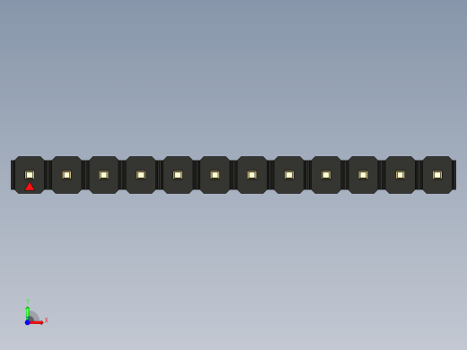 彩色公头100mil（2.54mm）系列-DS1021_black_1x12p_100mil_Type43_rev1.0前视缩略图