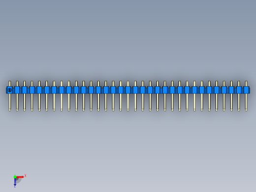 彩色公排针 100mil 2.54mm 系列-DS1022_blue_1x33p_100mil_TypeD_rev1.0俯视缩略图