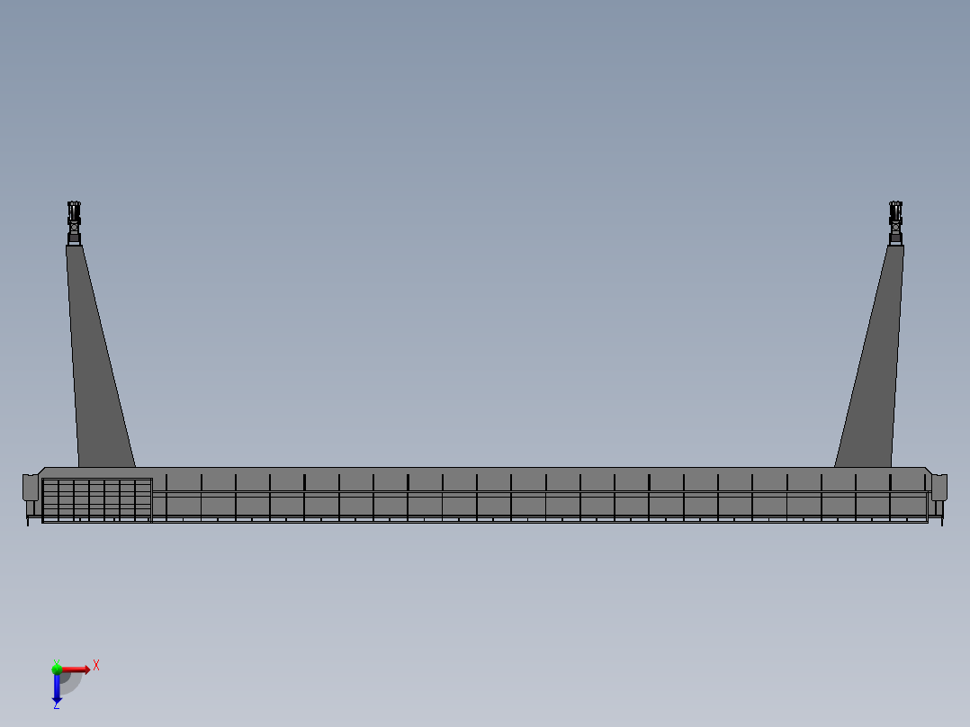 50T集装箱门式起重机门架结构设计及有限元分析俯视图