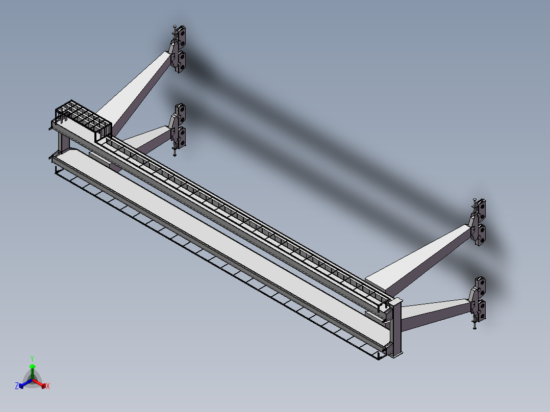 50T集装箱门式起重机门架结构设计及有限元分析正等轴测图