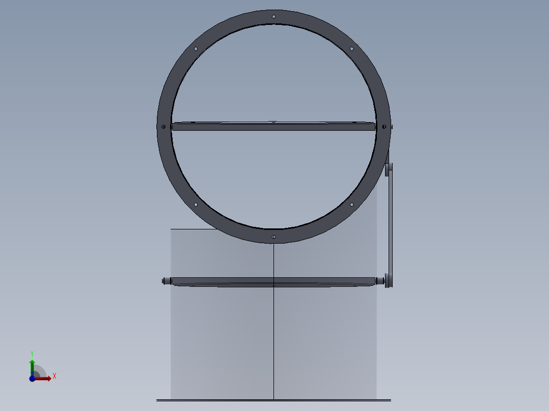 可调节三通管通风管前视图
