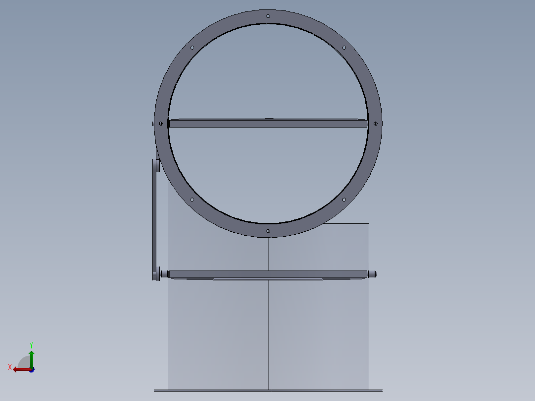 可调节三通管通风管后视图