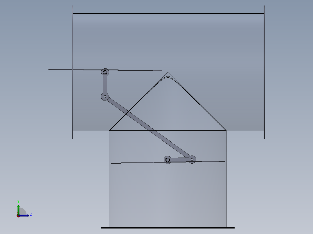 可调节三通管通风管左视图