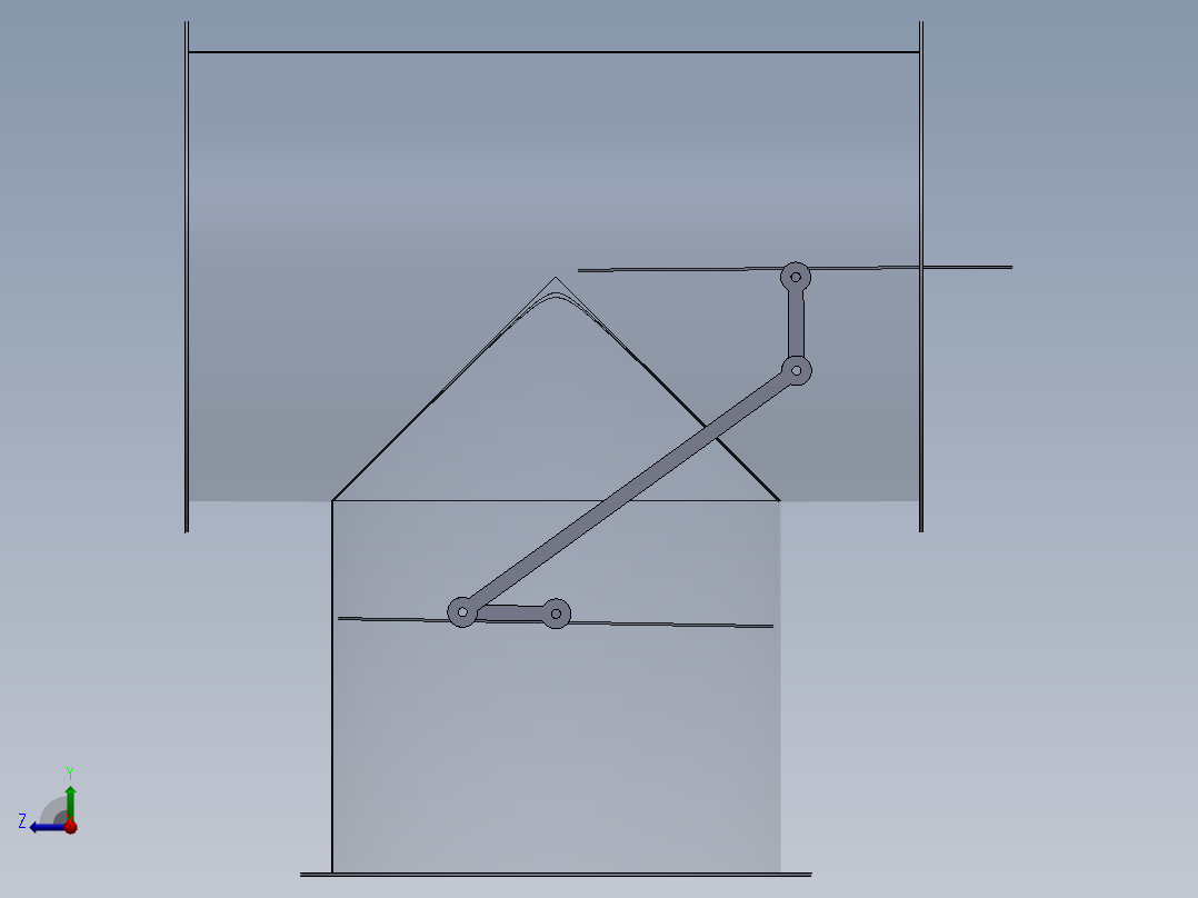 可调节三通管通风管右视图