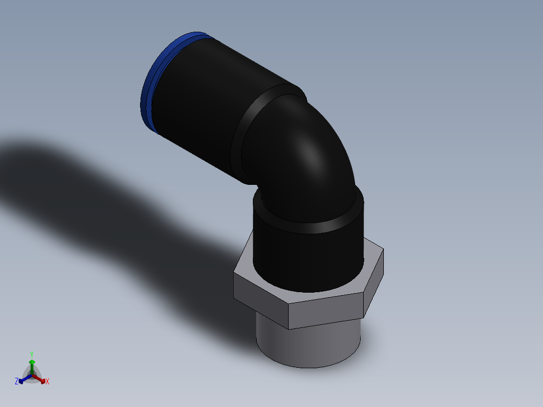 Ø8 x 1-4G COTOVELO 90° MACHO GIRAT. (C02470828)正等轴测图