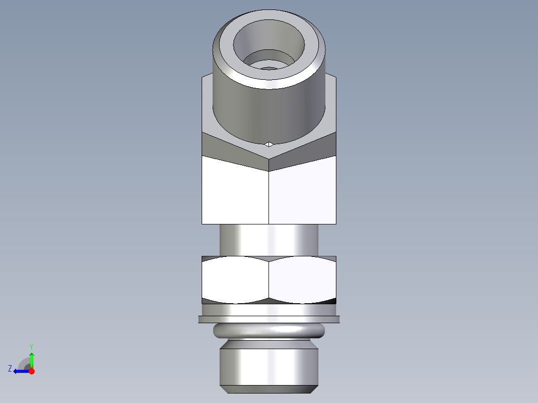卡套式工业通用硬管接头EO_Adjustable_locknut_45_deg_elbow_VEE08SMOROMDCF右视图
