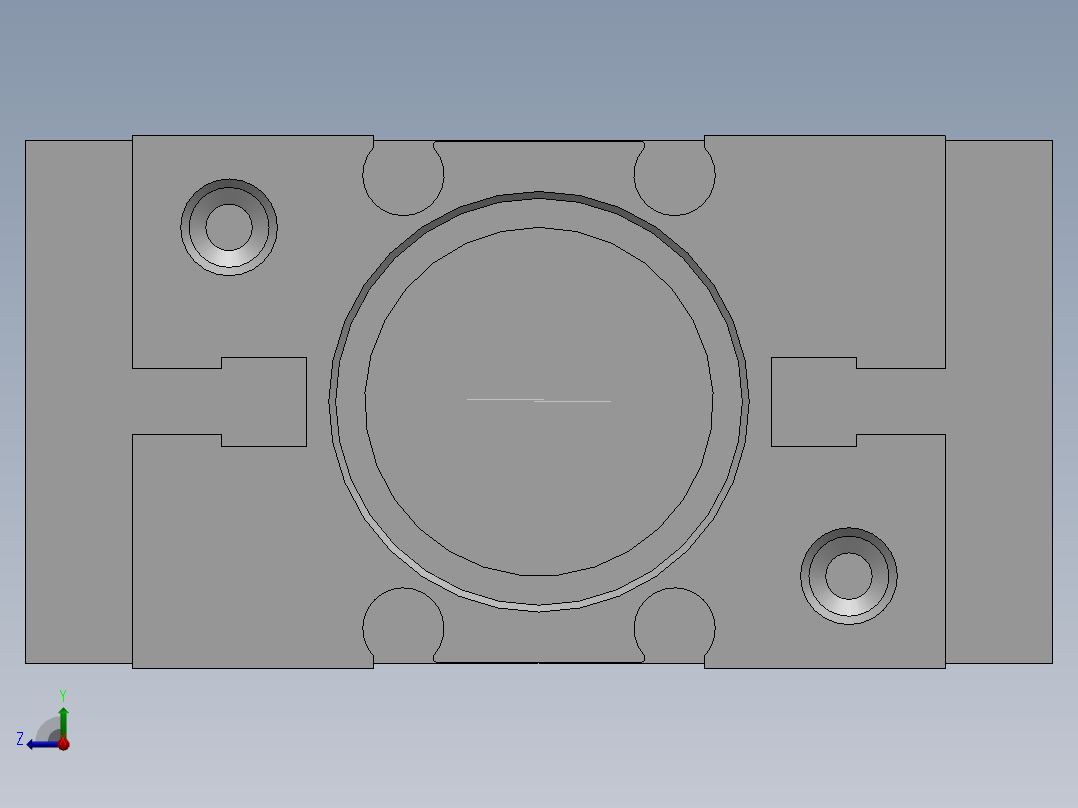 夹紧气缸HFZ20右视图