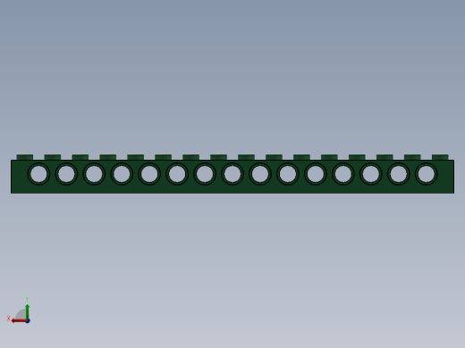 乐高机械组积木（横梁）-3703 Dark Green Technic Brick 1 x 16 with Holes后视缩略图