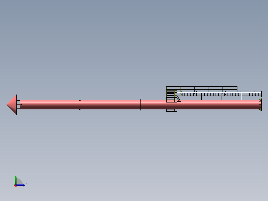 烟囱和爬梯SW三维==979804==25左视图