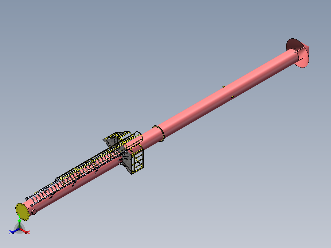 烟囱和爬梯SW三维==979804==25正等轴测图