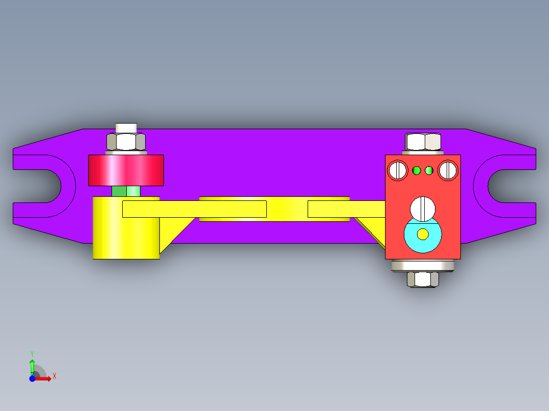 拨叉钻孔夹具三维模型前视图
