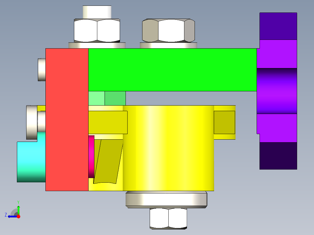 拨叉钻孔夹具三维模型右视图