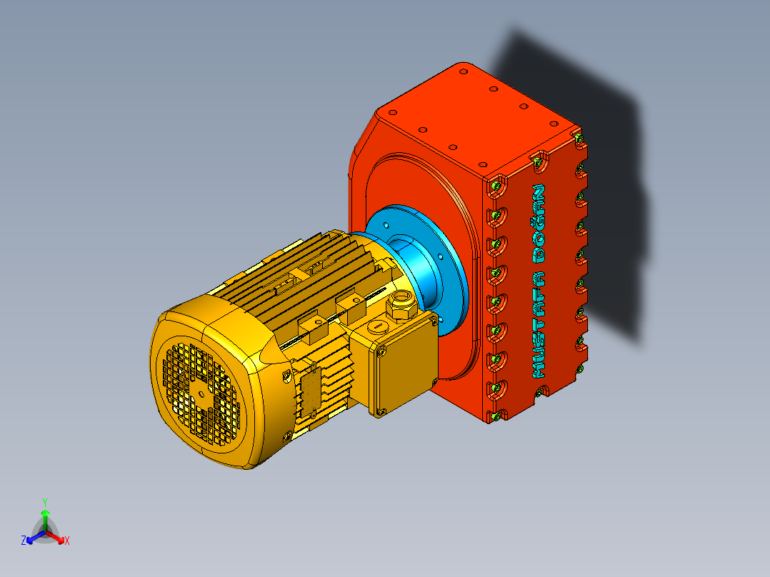 电机输出齿轮箱正等轴测图