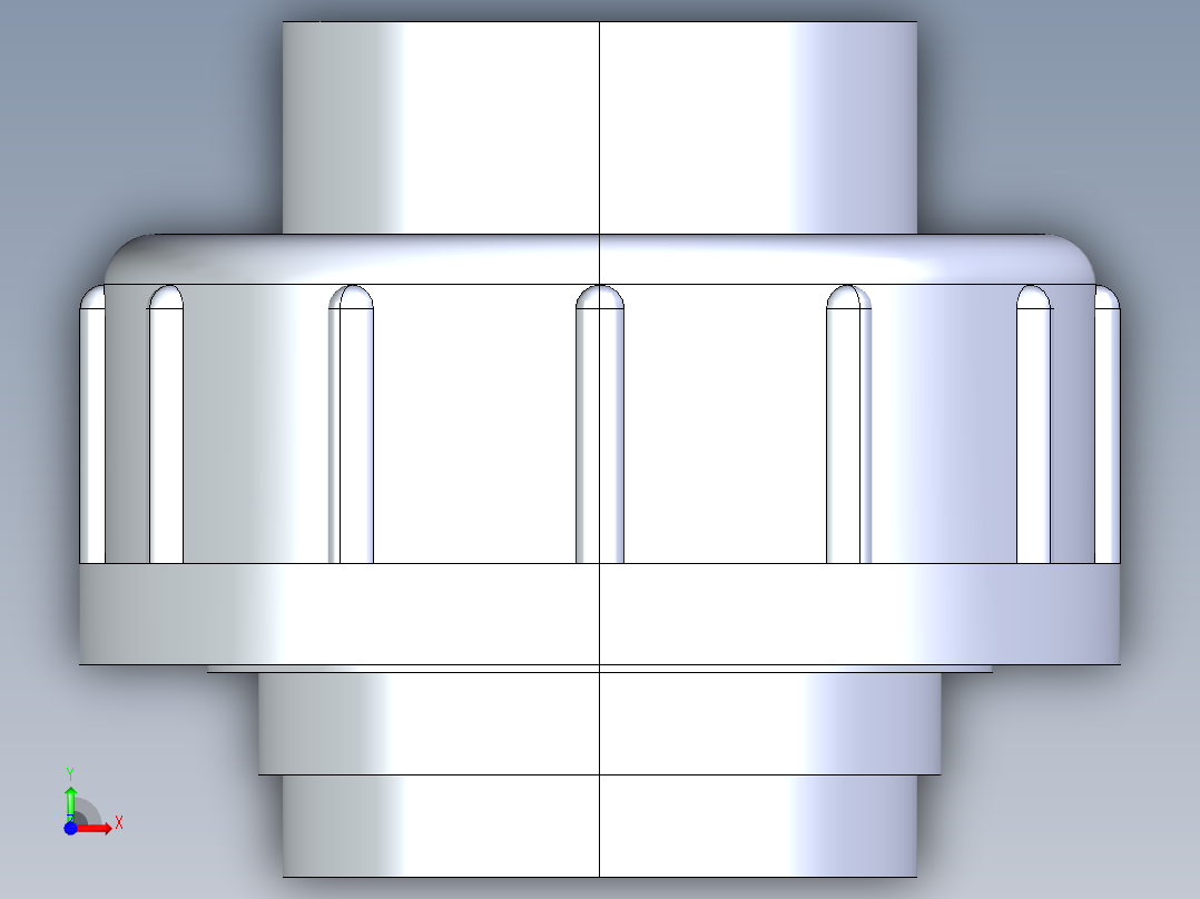 聚氯乙烯配件30-Sch80_Union T375_FPTxFPT_898-375-007_0.75in前视图