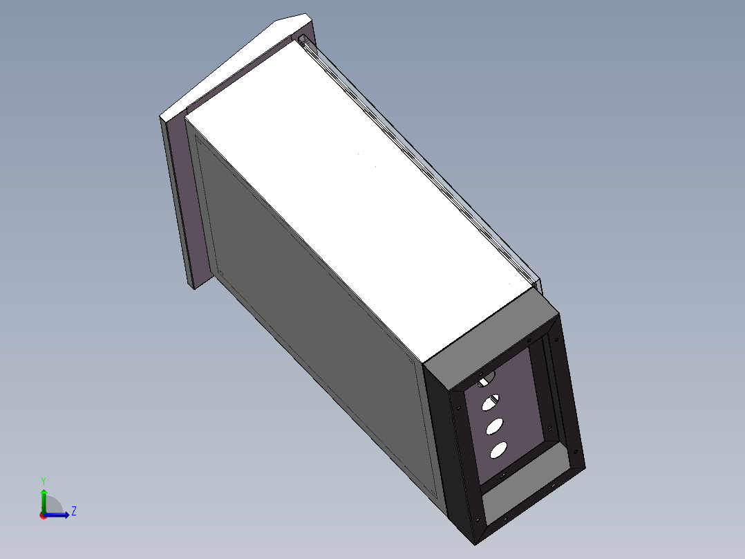 户外机箱（双层门）1000X650X350左视图