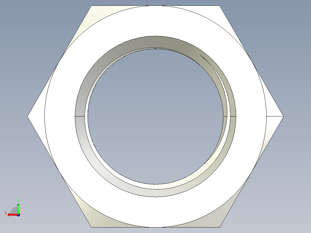 DIN 934 螺母-M72 Nut.STEP后视图