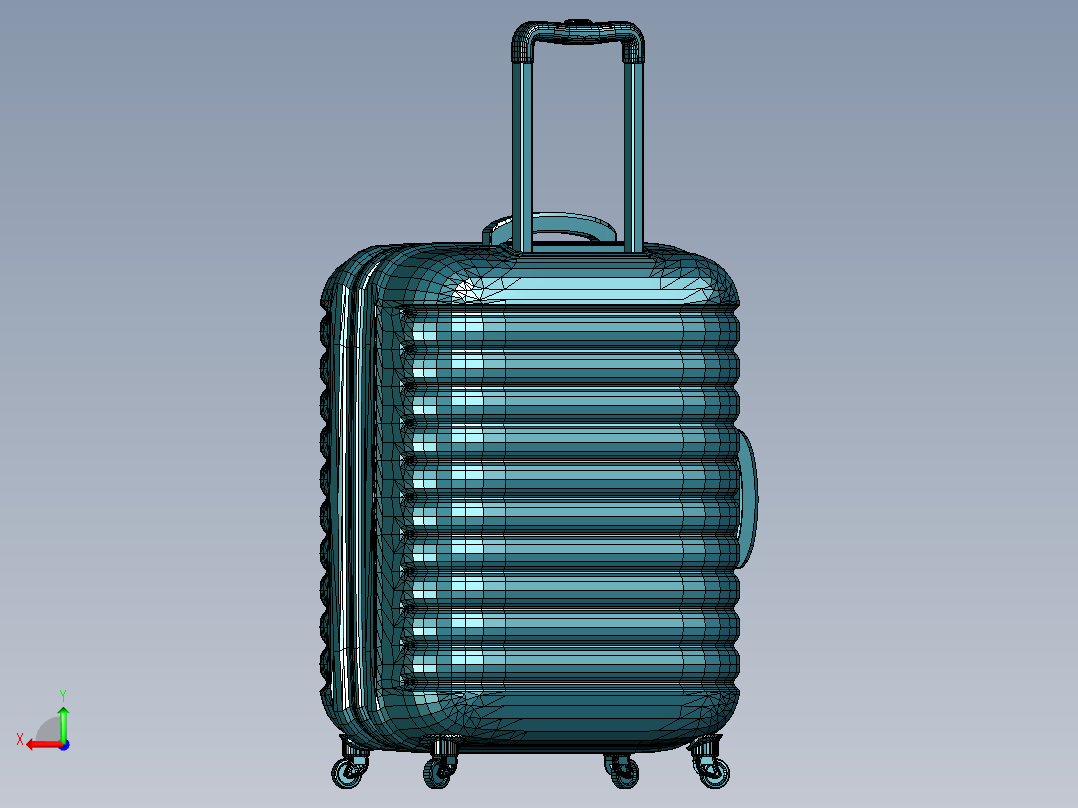 拉杆箱行李箱后视图