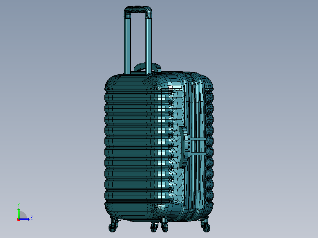 拉杆箱行李箱左视图