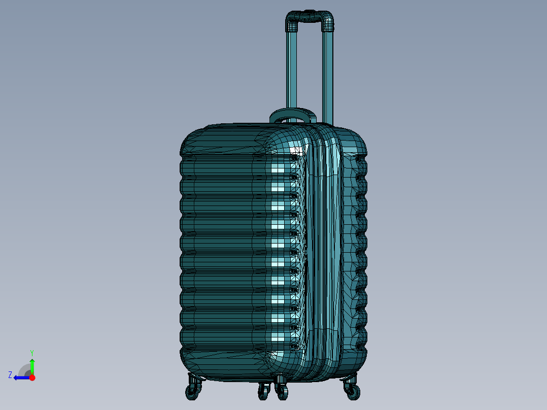 拉杆箱行李箱右视图