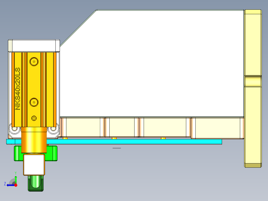 REACHER-A笔记本CNC工装夹具三维模型-cnc2右视图