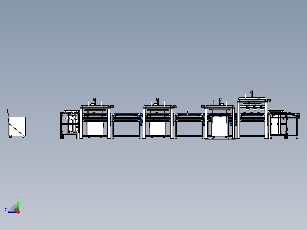 太阳能板自动组装线体sw20可编辑右视图