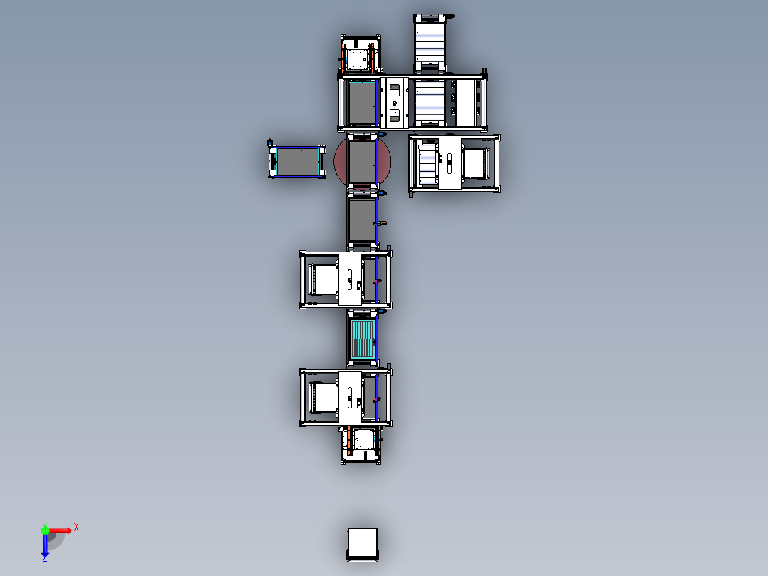 太阳能板自动组装线体sw20可编辑俯视图