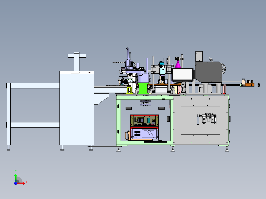Dell服务器配件组装检测线（sw19可编辑+工程图）前视图
