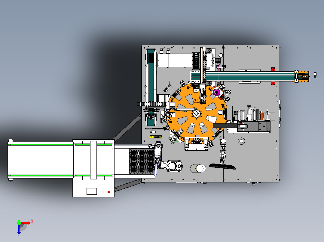 Dell服务器配件组装检测线（sw19可编辑+工程图）俯视图