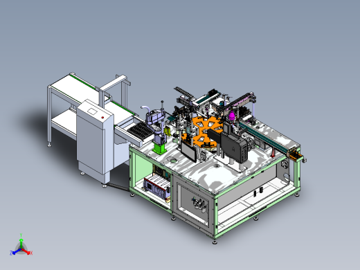 Dell服务器配件组装检测线（sw19可编辑+工程图）正等轴测缩略图