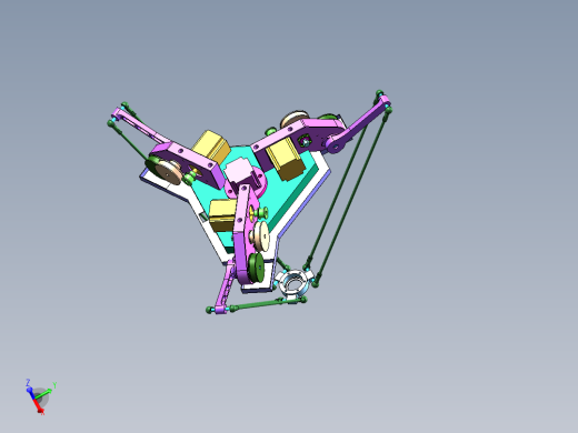 三自由度Delta并联机器人设计（含三维模型及CAD图纸+说明