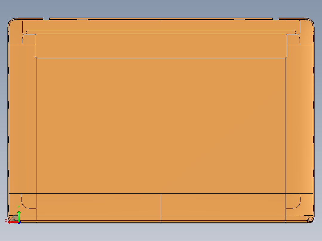 轻薄笔记本外壳铣外观面倒角UG编程程序模型后视图
