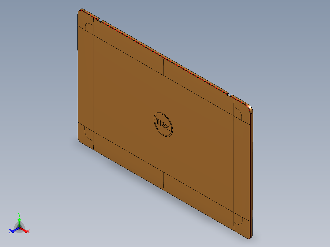 轻薄笔记本外壳铣外观面倒角UG编程程序模型正等轴测图