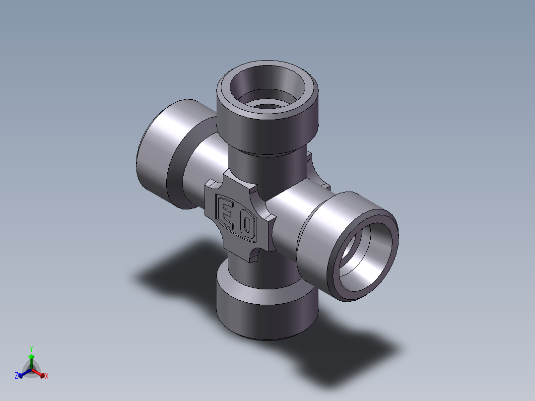 XC+XD 四通接头、XD-22正等轴测图