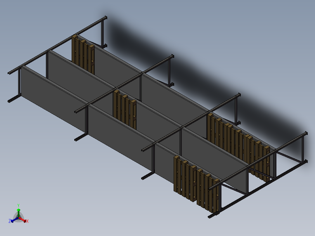 货架、3x3货架正等轴测图