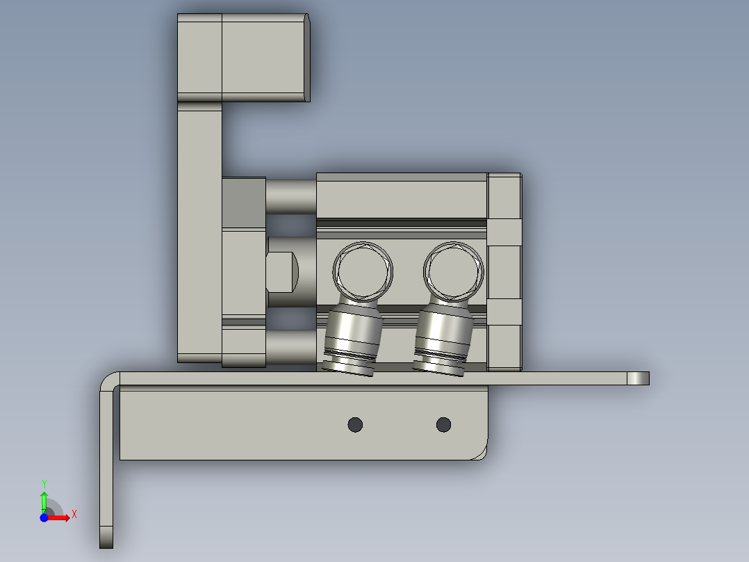 流水线托盘夹紧组合前视图