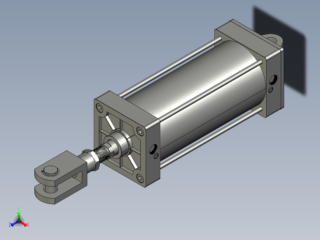 SC系列标准气缸SC-160X300-SBBB正等轴测图