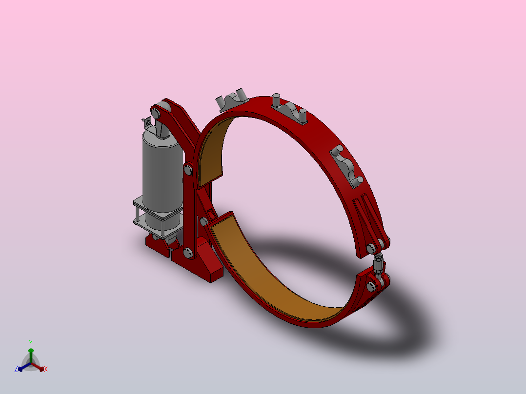 BB-DHU系列带式制动器_BB2000-1000DHU正等轴测图