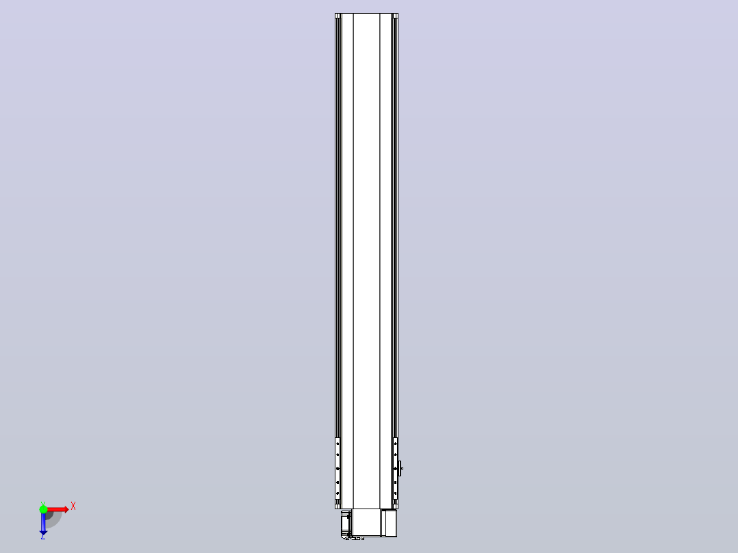 皮带直线轴半封闭可选导轨TPA-HNB-202D-140-L1250-RP-Y-P75-N3俯视图
