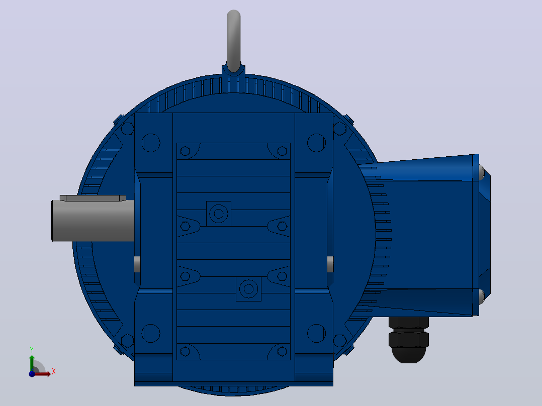 K37底脚轴伸式安装螺旋锥齿轮减速机K37-Y1.1-4P-12.14-M1-0°-A前视图